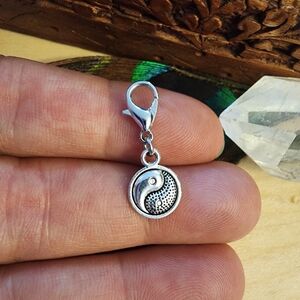 Silver Yin Yang Charm Pendant for Charm Bracelet Bag Charm Wallet Zipper Pull